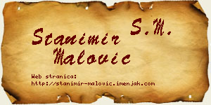 Stanimir Malović vizit kartica